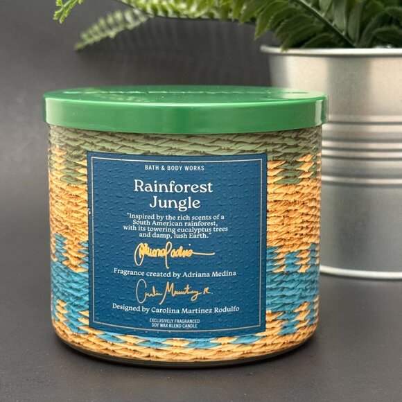 BBW Rainforest Jungle Bath & Body Works 3 Wick Candle - Picture 1 of 10